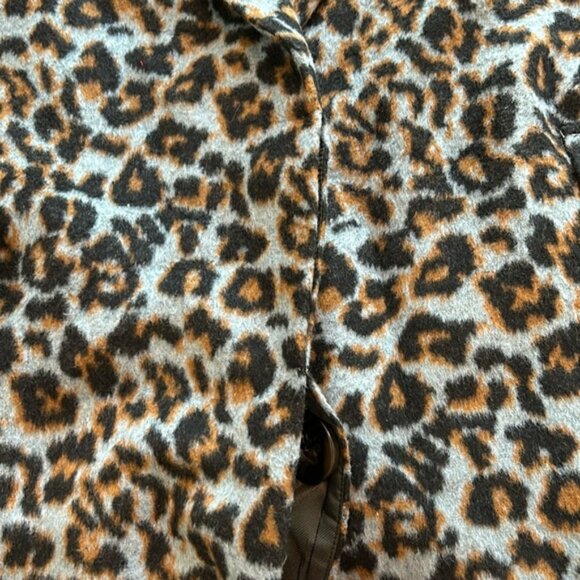 Bernardo Blue Leopard Coat Size 2X New Pockets Hidden Button Down Heavy - Picture 6 of 9